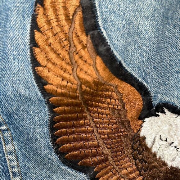 Vintage 80s Levi's Men's Harley Davidson Denim Motorcycle Jacket L with Patches - Picture 14 of 16